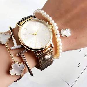 Nuevos relojes de marca superior de lujo con caja redonda dorada para mujer, reloj con esfera negra, pulsera de Metal minimalista, reloj de pulsera de lujo a la moda para mujer - Product Image 6