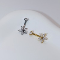 Vente chaude alliage de titane étoile à cinq branches nombril anneau Zircon nombril ongles F136 mode Piercing bijoux