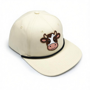 Gorras de béisbol planas con parche de goma INJVA para hombre, gorras con logotipo personalizado, snapback ajustable, gorra deportiva de béisbol con parche de goma. - Product Image 4