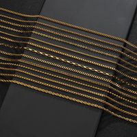 Chaîne épaisse en argent pour hommes, bijou torsadé en acier inoxydable, collier à maillons cubain 24k, perles plaquées or, collier