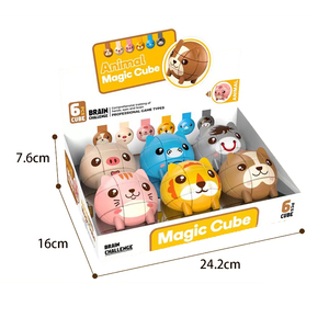 QS thiết kế mới trẻ em giáo dục cầm tay nhựa mini đầy màu sắc phim hoạt hình động vật Câu Đố Cube đồ chơi ages3 + Unisex 2 Phong Cách hiển thị hộp - Product Image 5