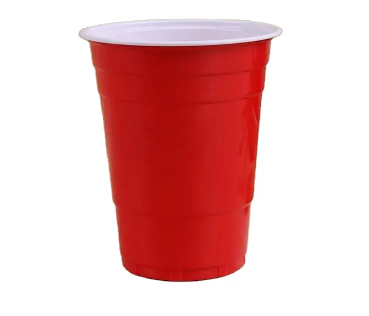 पार्टी आवश्यक हार्ड प्लास्टिक कप आसान पकड़ डिस्पोजेबल लाल कप पार्टी बियर कप