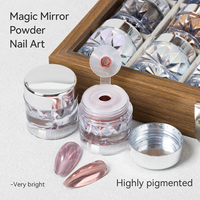 Vinimay 4 Styles Nail Magic Mirror Powder - Aurora Shiny Effect, facile à mélanger pour vernis gel et acrylique Nail Art Décoration