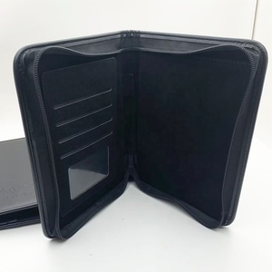 <span class=keywords><strong>Carpeta</strong></span> de Documentos para Bebé de Cuero PU Negro con Logotipo Personalizado en Relieve, Tamaño A4/A5, con Cierre de Cremallera - Product Image 2