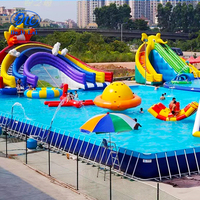 Parc aquatique gonflable commercial intérieur certifié CE pour adultes, zones d'obstacles en PVC, pistes d'obstacles flottantes