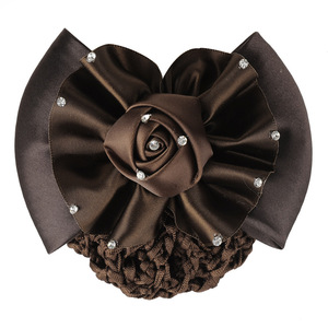 Cubierta de <span class=keywords><strong>moño</strong></span> de <span class=keywords><strong>pelo</strong></span> para mujer, <span class=keywords><strong>redecilla</strong></span> de red, decoración de lazo, pasador, pinza para el <span class=keywords><strong>pelo</strong></span>, cinta de lazo, accesorios para el cabello de flores (rosa), 2017 - Product Image 3