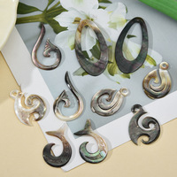 Pendentif personnalisable en nacre noire de Tahiti, forme irrégulière fantaisie, pour la fabrication de colliers, boucles d'oreilles et bijoux DIY