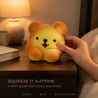 Jouet Squishy Ours Mignon en PU à Remontée Lente, Modèle Alimentaire Réaliste, Anti-Stress, Jouet Fidget, Cadeau pour Enfants, Décoration de Bureau