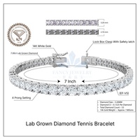 Bracelet tennis en diamant de laboratoire certifié IGI, or massif 10 carats, chaîne tennis en diamant de laboratoire 14 carats 3 mm