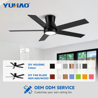Ventilateur de plafond LED silencieux avec moteur BLDC, 42/52 pouces, pour salle à manger, salon, salle de conférence, fabrication OEM/ODM