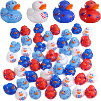 Canard de bain classique en vinyle, couineur, solide, sans couture, jouet de baignoire pour bébé, imprimé étoiles patriotiques, vente en gros, OEM, ODM, commande en gros