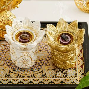 ชุดเตาเผาเครื่องหอมเรซิ่นบลูม พร้อมขวดโหลลายดอกบัวแบบอาหรับ เตาเผาบุหูร์บลูมสำหรับการปฏิบัติทางจิตวิญญาณที่บ้าน - Product Image 1