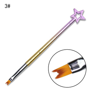 Star Handle Nylon Nail Art Brush <b>Set</b> Flat Liner <b>Crimped</b> Serrated Petal Brushes for Gel Flower Painting - Product Image 4