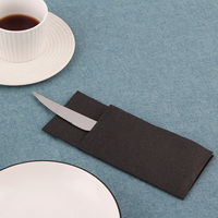 Serviettes de table en papier Airlaid noires personnalisées avec logo de restaurant, 1 pli, 33x40cm, style sac, décoration de table