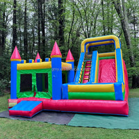 Structure gonflable commerciale combinée 6x6m avec toboggan