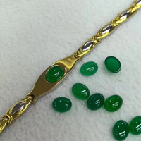 Bracelet en or plaqué or style européen et américain, motif feuille émeraude, jonc magnétique en acier inoxydable, bracelet bicolore or