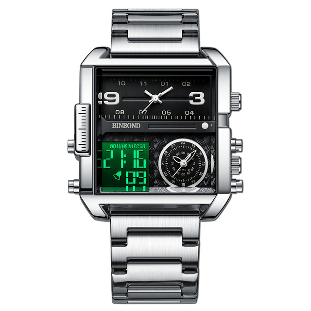 BINBOND B3332 Trendy Fashion High End Durable Hot Selling Factory Price Popular Design Men Quartz Watch Stainless Steel Band