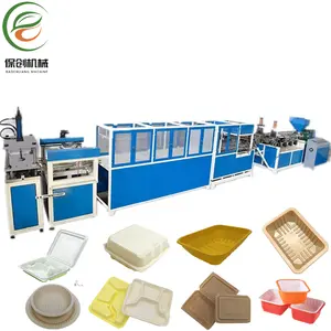 Biodegradable Corn Starch Food Plate Container Tray Making Automatic One Step In line Forming Machine