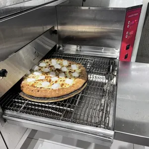 Horno de pizza de 18 ''GAS 220V monofásico para uso en restaurante, horno de pizza de cubierta y cúpula