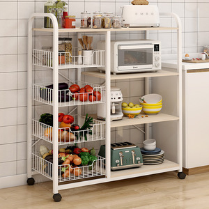 IStapromo Gifts Stainless Steel Kitchen Shelves Multifunctional Floor-standing Cookware Storage Shelves Multi-layer Storage <b>Rack</b> - Product Image 1