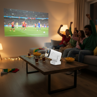 Mini projecteur IHOMELIFE HY260 4K Android 11 portable à courte focale pour home cinéma, 320 lumens, lampes LED, objectif autofocus intégré