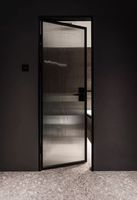 Porte de douche en verre de salle de bain au design moderne, porte en aluminium pour WC, salle de bain intérieure, portes à charnières