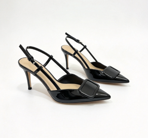 Escarpins classiques à bout fermé en cuir fendu pour jeunes femmes, avec bouton latéral et talon carré fin, pour le quotidien, faible MOQ en gros - Product Image 3