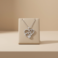 Nouveau Collier Cœur Maman en Argent Sterling 925 avec Pendentif Lettre Moissanite Pavé, Breloque Cœur, Cadeau pour Femme et Mère, Bijoux Fins, Vente en Gros
