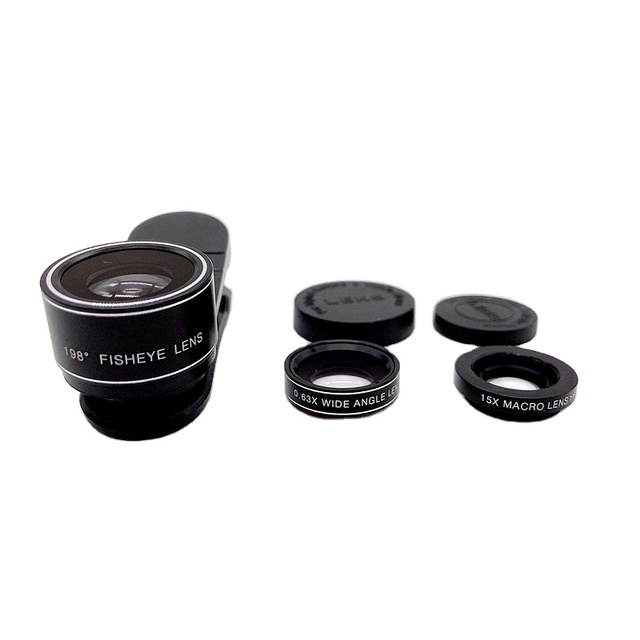 3-in-1 Wide Angle Macro Fisheye Lens Camera Kits Mobile Phone Fish Eye Lenses