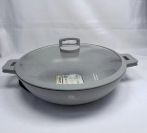 FOURM 36CM Casserole peu profonde antiadhésive avec revêtement en granit, en aluminium moulé sous pression, avec couvercle en verre, technologie allemande <span class=keywords><strong>Greblon</strong></span> C3, ustensiles de cuisine - Product Image 3