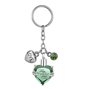 Hati dengan Batu Lahir dan Cinta Liontin Memorial Gantungan Kunci Guci Kremasi untuk Abu Kenang-kenangan Gantungan Kunci Perhiasan untuk Pria Wanita - Product Image 6