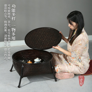 <b>Bamboo</b> Tea <b>Table</b> With Storage Multi Functional Asian Style Coffee <b>Table</b> - Product Image 4