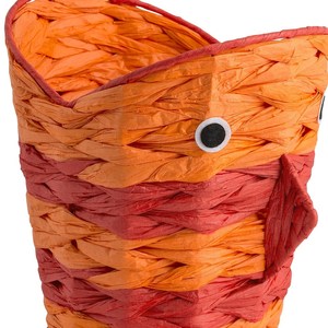 Corbeille à poisson en jacinthe d'eau pour la maison panier pour bébé panier tissé orange et rouge en jacinthe d'eau pour chambre d'enfant - Product Image 6