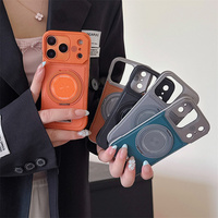 Coque de téléphone magnétique en cuir aromatique pour iPhone 17 16 15 Pro Max avec support diffuseur de parfum mat