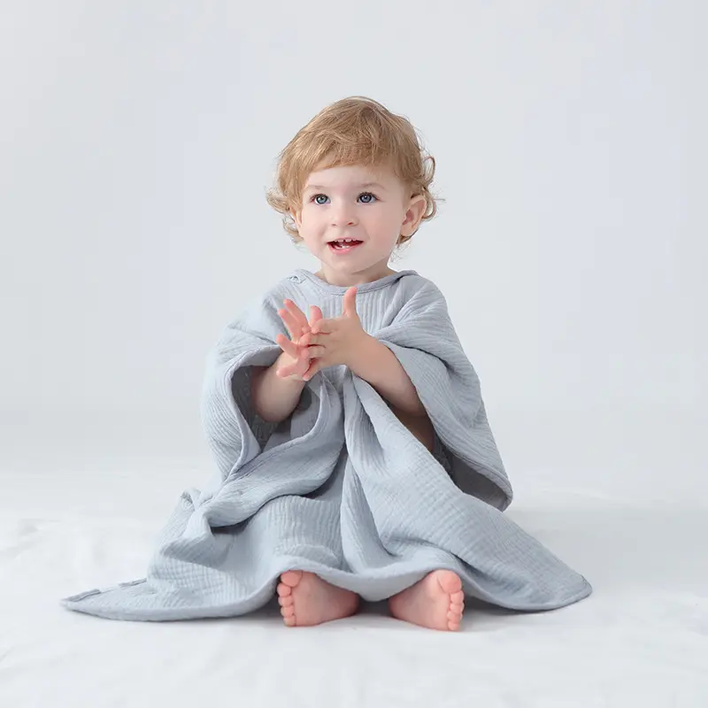 Toddler trùm đầu bãi biển Khăn che up CAPE trẻ em Muslin mềm nhanh khô thấm tắm Poncho khăn cho hồ bơi