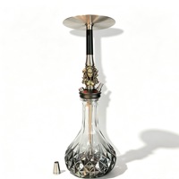 Set Shisha Hookah Jerman Modern Terbaru, Bahan Stainless Steel Lapis Emas dengan Teknik Pernis, Dilengkapi Kotak Hadiah