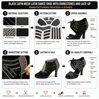 Chaussures de danse sexy pour femmes, chaussures de danse latine en satin brillant, chaussures de danse de salon pour femmes, chaussures à semelle souple, sandales à talons hauts et fins