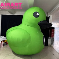 Mascotte gonflable de canard de vente chaude idéale pour les articles de décoration d'événement, canard gonflable vert énorme