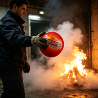 Boule d'extinction d'incendie automatique de 2 kg, diamètre 171 mm, polypropylène non toxique, poudre sèche de classe 5, 5 ans CE JAT-2, montage mural, voiture