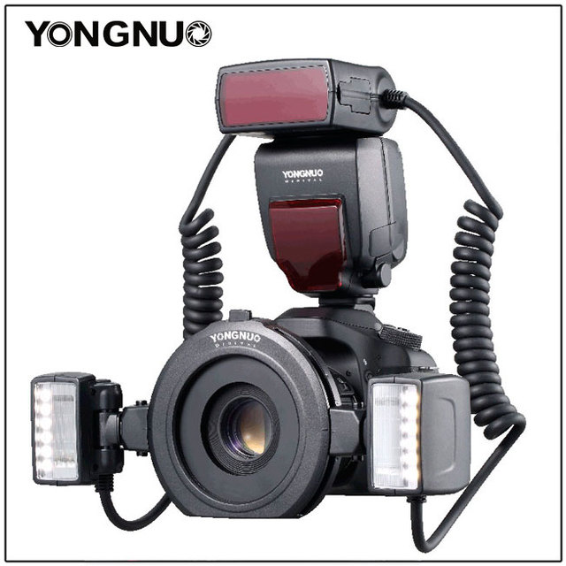 Yongnuo Yn24ex E Ttl Twin Lite Macro Flash Speedlite For Cameras With Dual 2pcs Flash Head + 4pcs Adapter Rings