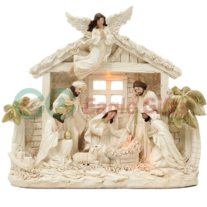 EAGLEGIFTS Grandes figurines <span class=keywords><strong>de</strong></span> crèche <span class=keywords><strong>de</strong></span> Noël en résine, ornement <span class=keywords><strong>de</strong></span> crèche, scène chrétienne, naissance <span class=keywords><strong>de</strong></span> Jésus, 24x19x30CM, certifié BSCI - Product Image 6