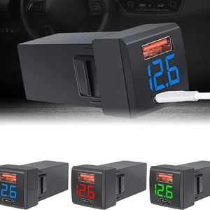 Nouveau chargeur USB LED avec affichage Volt TYPE C + QC 3.0 <span class=keywords><strong>12</strong></span>-24v <span class=keywords><strong>prise</strong></span> USB de <span class=keywords><strong>voiture</strong></span> pour <span class=keywords><strong>voiture</strong></span> de Type carré 22.5X22.5 MM - Product Image 6