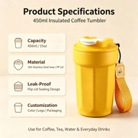 Gobelet isotherme en acier inoxydable avec logo personnalisé, portable, anti-fuite, avec couvercle rabattable, pour cadeau d'entreprise
