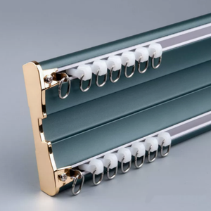 Rail double en aluminium à fixation au plafond pour baies vitrées et bureaux à domicile - Tringles à rideaux et accessoires - Product Image 5