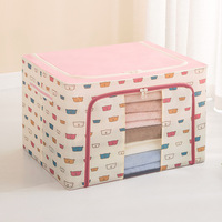 Boîte de rangement pliable moderne en tissu Oxford, organisateur de vêtements en coton, anti-poussière, anti-humidité, portable, lavable au lave-vaisselle