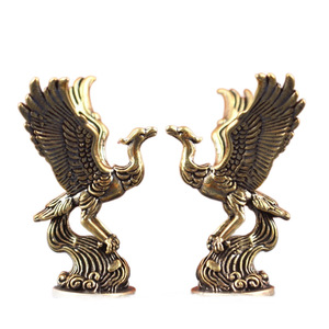Adorno de pájaro verde de latón Dington, decoración de mesa retro de bestia divina antigua, artesanía, pequeño de metal - Product Image 5