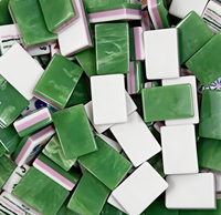 Fichas de Mahjong Americanas de Acrílico con Reverso de Mármol Verde de Lujo, Estilo de Cuatro Colores para Entretenimiento Familiar al Aire Libre