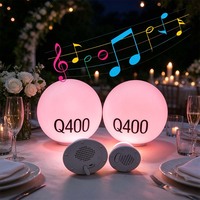 Lampe musicale intelligente sans fil LED, boule lumineuse audio avec logo personnalisé pour la décoration de restaurants et de bars
