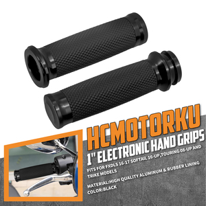 Puños de Acelerador Electrónicos de 1 Pulgada (25mm) de Aluminio y Goma para Harley Touring 2008-2025, Softail 2016-2024, <span class=keywords><strong>Street</strong></span> <span class=keywords><strong>Glide</strong></span> - Product Image 1