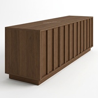 Meuble TV bas en noyer de style moderne du milieu du siècle, meuble TV en bois pour salon, meuble TV en bois